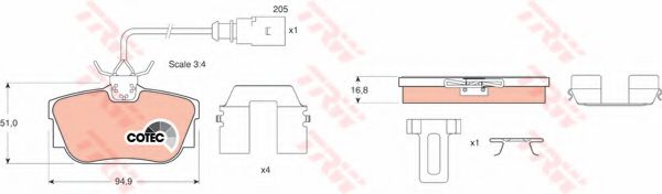 set placute frana,frana disc