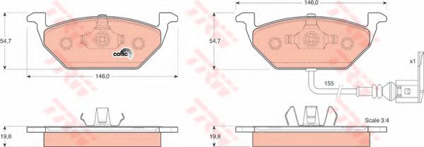 set placute frana,frana disc