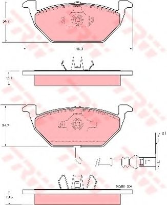 set placute frana,frana disc