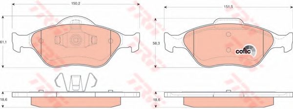 set placute frana,frana disc