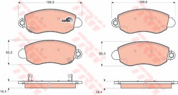 set placute frana,frana disc