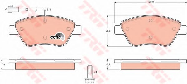 set placute frana,frana disc