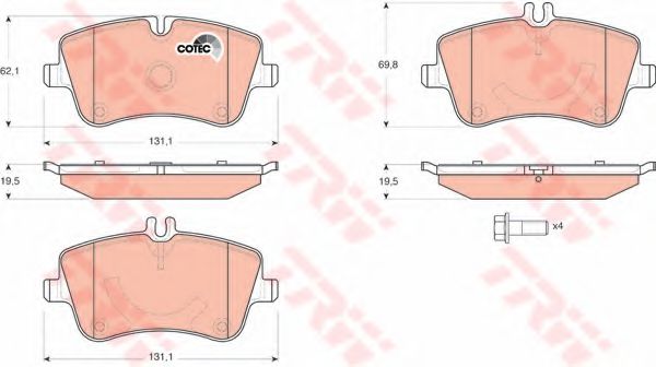 set placute frana,frana disc