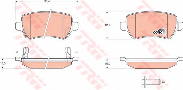 set placute frana,frana disc