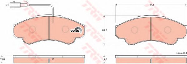 set placute frana,frana disc