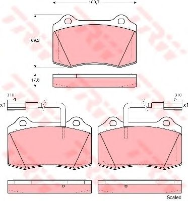 set placute frana,frana disc