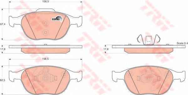 set placute frana,frana disc