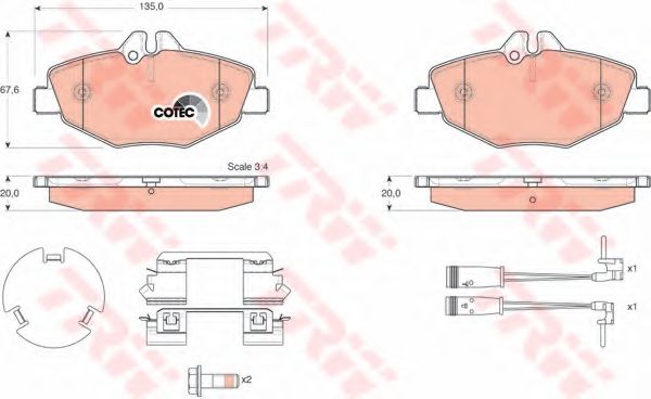 set placute frana,frana disc