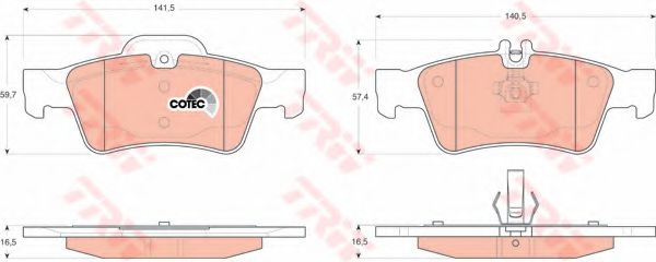 set placute frana,frana disc