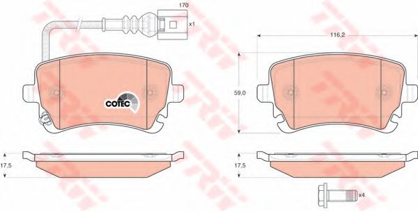 set placute frana,frana disc