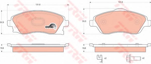 set placute frana,frana disc