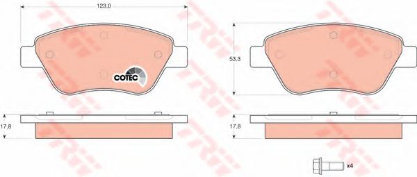 set placute frana,frana disc