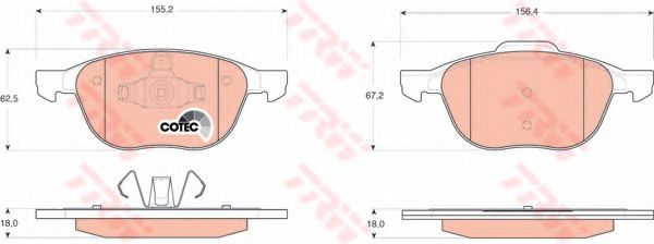 set placute frana,frana disc