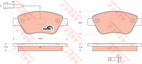 set placute frana,frana disc