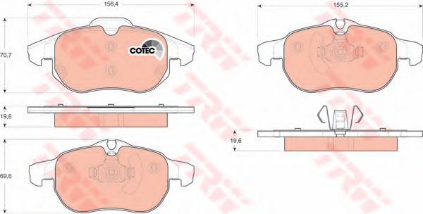 set placute frana,frana disc