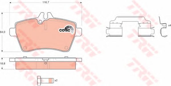 set placute frana,frana disc