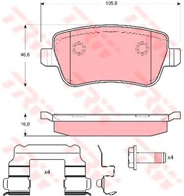 set placute frana,frana disc