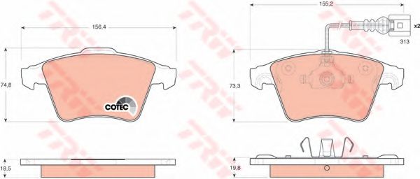 set placute frana,frana disc