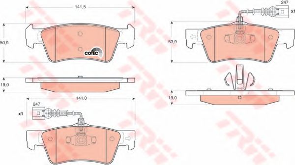 set placute frana,frana disc