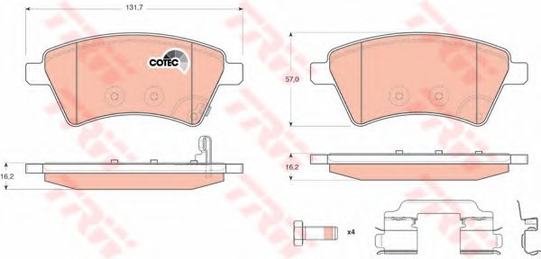 set placute frana,frana disc