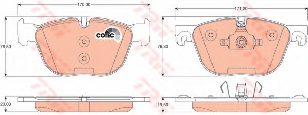 set placute frana,frana disc