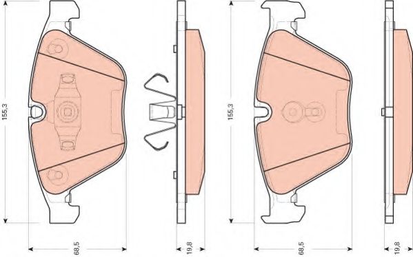 set placute frana,frana disc