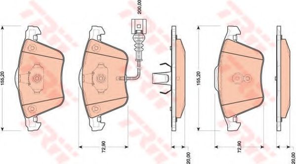 set placute frana,frana disc