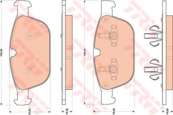 set placute frana,frana disc