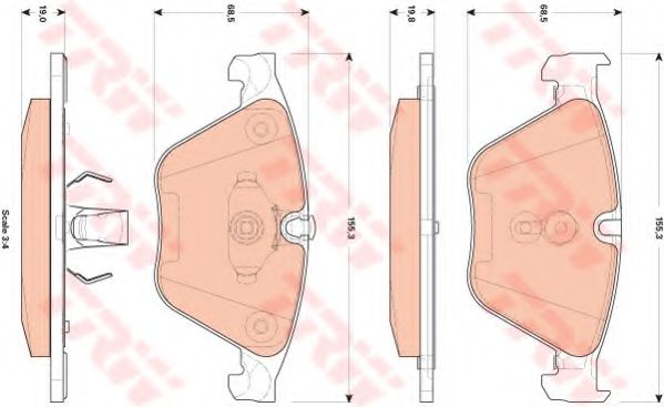 set placute frana,frana disc