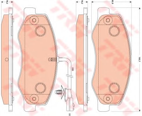 set placute frana,frana disc