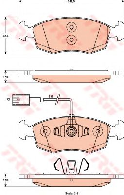 set placute frana,frana disc