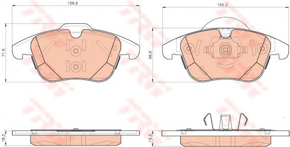 set placute frana,frana disc