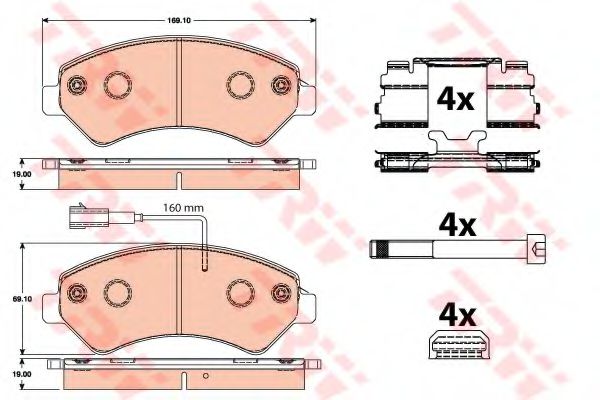 set placute frana,frana disc