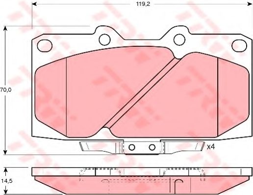 set placute frana,frana disc