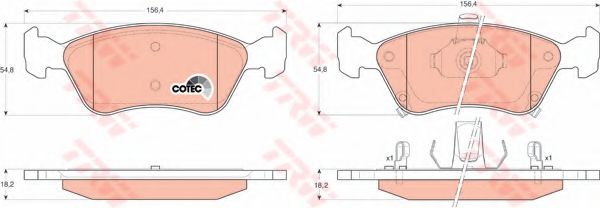 set placute frana,frana disc