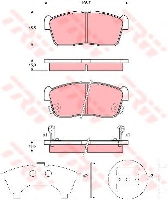 set placute frana,frana disc