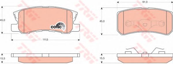 set placute frana,frana disc