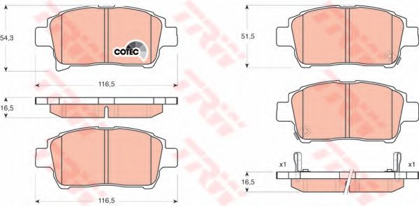 set placute frana,frana disc