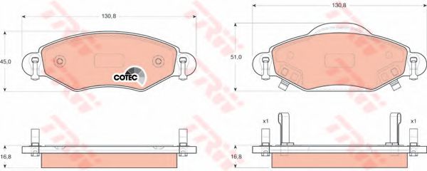 set placute frana,frana disc