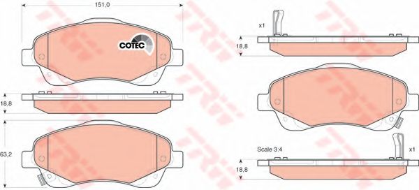 set placute frana,frana disc