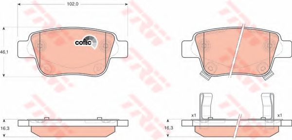 set placute frana,frana disc