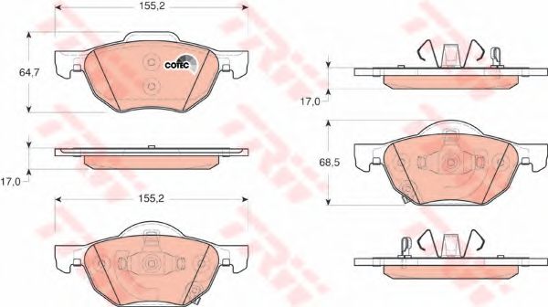 set placute frana,frana disc