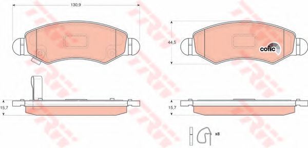 set placute frana,frana disc