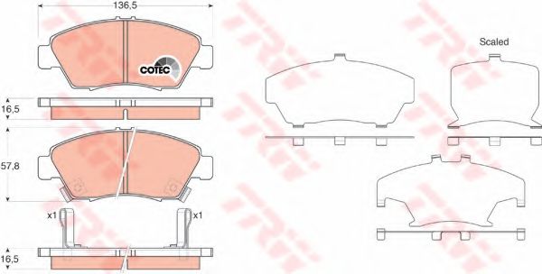 set placute frana,frana disc