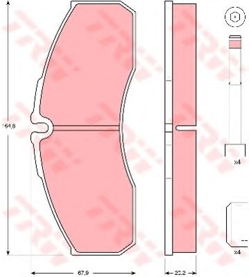 set placute frana,frana disc