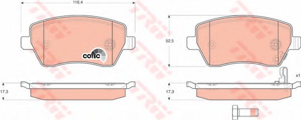 set placute frana,frana disc