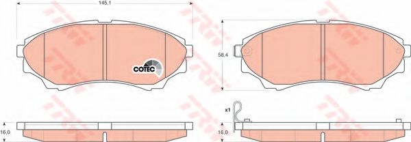 set placute frana,frana disc