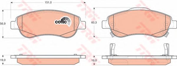 set placute frana,frana disc