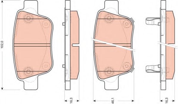 set placute frana,frana disc