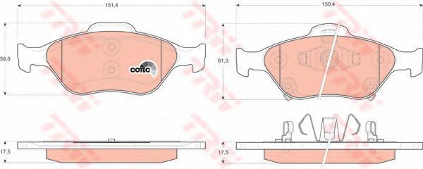 set placute frana,frana disc